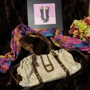 Sharif Neutral Metallic Leather Shoulder Bag